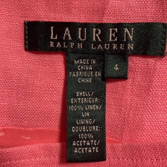 Lauren Ralph Lauren misses sleeveless fitted linen dress petunia pink size 4 - Picture 10 of 12